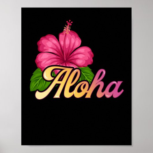 AlOHA Hawaii van het zomerstrand op het eiland Poster (Voorkant)