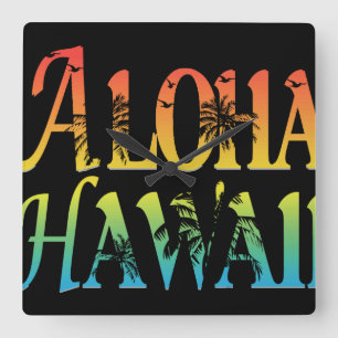Aloha Hawaii Vierkante Klok