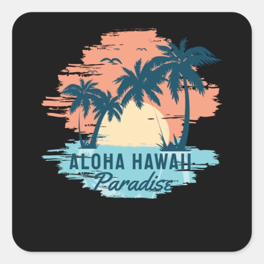 Aloha Hawaii Vierkante Sticker (Voorkant)