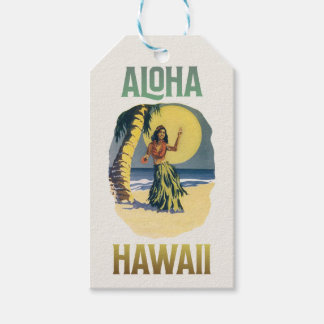 Aloha Hawaii Vintage Hula Girl Cadeaulabel