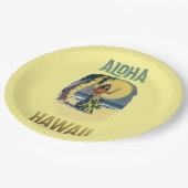 Aloha Hawaii Vintage Hula Girl   Papieren Bordje (Gekanteld)