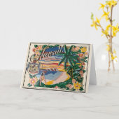 Aloha Hawaii Vintage reizen Kaart (Gele Bloem)