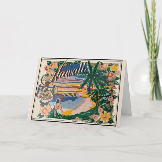 Aloha Hawaii Vintage reizen Kaart (Voorkant)