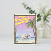 Aloha! Hawaii Vintage stijl reisposter Briefkaart (Staand voorkant)