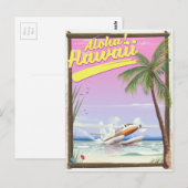 Aloha! Hawaii Vintage stijl reisposter Briefkaart (Voorkant / Achterkant)