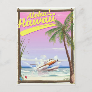 Aloha! Hawaii Vintage stijl reisposter Briefkaart