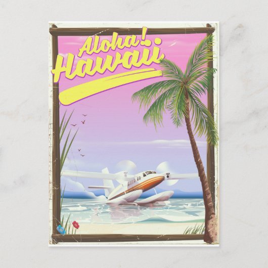 Aloha! Hawaii Vintage stijl reisposter Briefkaart (Voorkant)