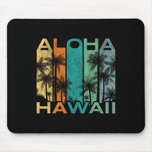 Aloha Hawaii Vintage Surfplank  Muismat (Voorkant)