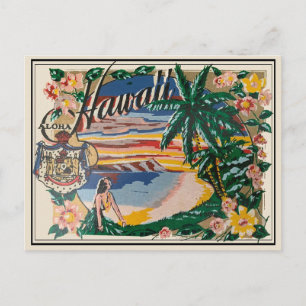 Aloha Hawaii Vintage Travel Briefkaart 