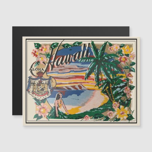 Aloha Hawaii Vintage Travel Magnet (Voorkant / Achterkant)