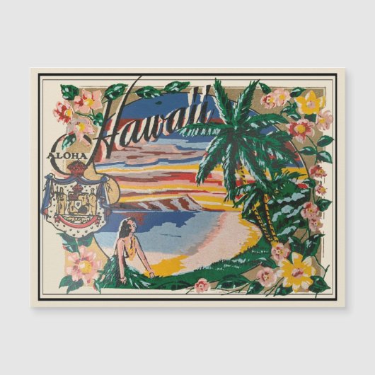 Aloha Hawaii Vintage Travel Magnet (Voorkant)