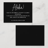 Aloha Hawaii Wedding Black Welcome Gift Bag Mand Plaatskaartje (Voorkant / Achterkant)