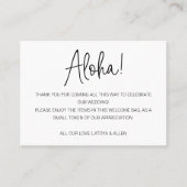 Aloha Hawaii Wedding Welkom Gift Bag Mand Plaatskaartje (Voorkant)