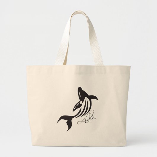 Aloha Hawaii Whale Grote Tote Bag (Voorkant)