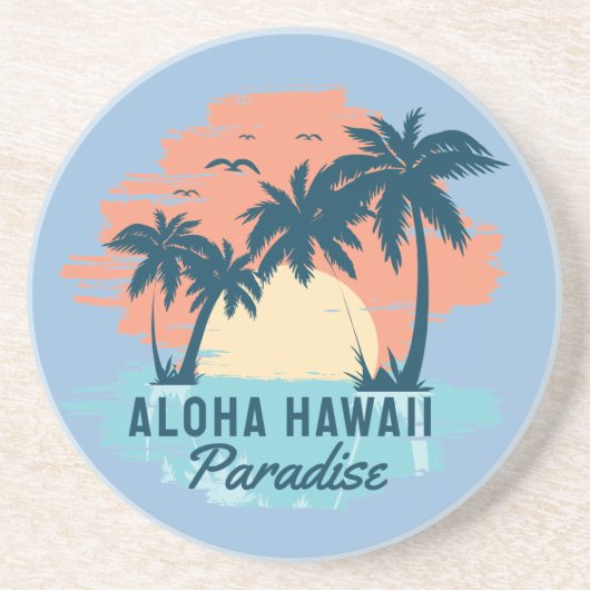 aloha hawaii zandsteen onderzetter (Voorkant)