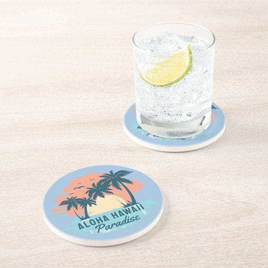 aloha hawaii zandsteen onderzetter (Zijkant)