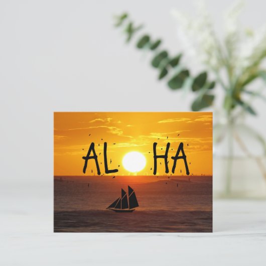Aloha Hawaii - Zeesailboot Briefkaart (Staand voorkant)