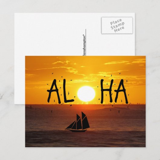 Aloha Hawaii - Zeesailboot Briefkaart (Voorkant / Achterkant)
