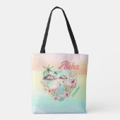Aloha Hawaii Zomer Flamingo Naam Strand Tropisch Tote Bag (Achterkant)
