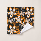 ALOHA HAWAII (ZWARTE/ORANJE) BAD HANDDOEK (Wasdoekje)
