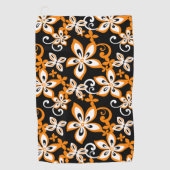 ALOHA HAWAII (ZWARTE/ORANJE) GOLFHANDDOEK (Voorkant)