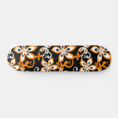 ALOHA HAWAII (ZWARTE/ORANJE) PERSOONLIJK SKATEBOARD (Horizontaal)