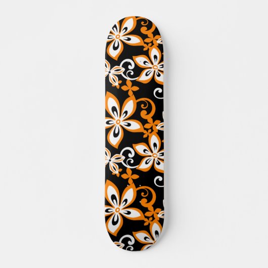 ALOHA HAWAII (ZWARTE/ORANJE) PERSOONLIJK SKATEBOARD (Voorkant)