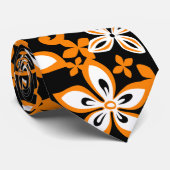 ALOHA HAWAII (ZWARTE/ORANJE) STROPDAS (Opgerold)