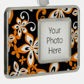 ALOHA HAWAII (ZWARTE/ORANJE) VERZILVERD OMLIJST ORNAMENT (Rechts)