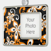 ALOHA HAWAII (ZWARTE/ORANJE) VERZILVERD OMLIJST ORNAMENT (Links)