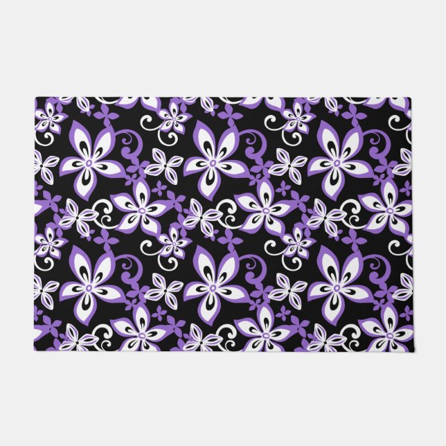 ALOHA HAWAII (ZWARTE/PAARSE) DEURMAT (Voorkant)