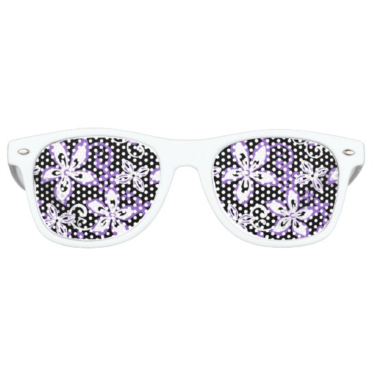 ALOHA HAWAII (ZWARTE/PAARSE) RETRO ZONNEBRIL (Voorkant)