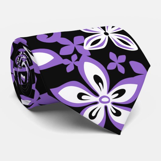 ALOHA HAWAII (ZWARTE/PAARSE) STROPDAS (Opgerold)