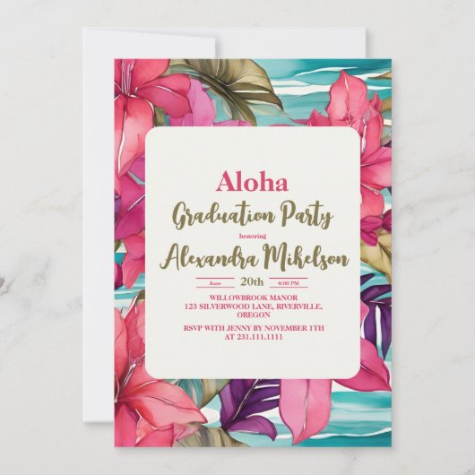 Aloha Hawaiian Afstuderen Kaart (Voorkant)