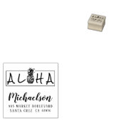 Aloha Hawaiian Ananas Achternaam Retouradres Rubberstempel (Gestempeld)