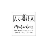 Aloha Hawaiian Ananas Achternaam Retouradres Rubberstempel (Afrduk)