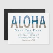 Aloha Hawaiian Beach Wedding Save the Date
