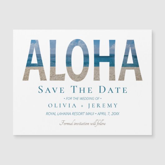 Aloha Hawaiian Beach Wedding Save the Date (Voorkant)
