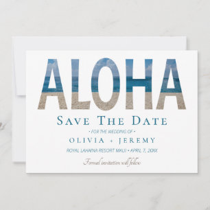 Aloha Hawaiian Beach Wedding Save the Date