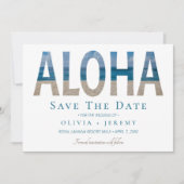 Aloha Hawaiian Beach Wedding Save the Date (Voorkant)