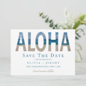 Aloha Hawaiian Beach Wedding Save the Date (Staand voorkant)