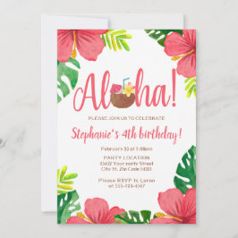 Aloha, Hawaiian Birthday Party Kaart