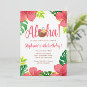 Aloha, Hawaiian Birthday Party Kaart (Staand voorkant)