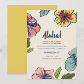 Aloha Hawaiian Bloemen Zomerfeest Kaart (Voorkant / Achterkant)