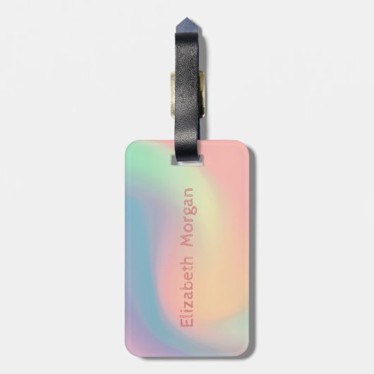 Aloha Hawaiian Colorful Pineapple Holographic Bagagelabel (Achterkant verticaal)