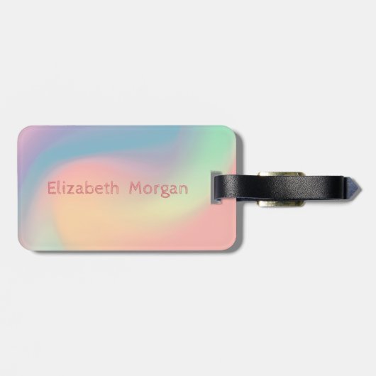 Aloha Hawaiian Colorful Pineapple Holographic Bagagelabel (Achterkant horizontaal)