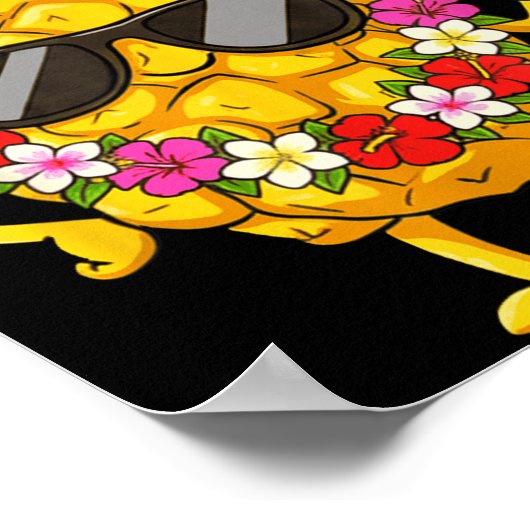 Aloha Hawaiian Cute Ne Shaka Hibiscus Kids Girls  Poster (Hoek)