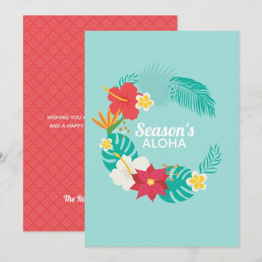 Aloha Hawaiian Feestdagenkaart (Voorkant / Achterkant)