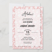 Aloha Hawaiian Floral Pink Birthday Party Kaart (Voorkant)