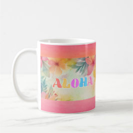 Aloha Hawaiian Floral Waterverf Koffiemok